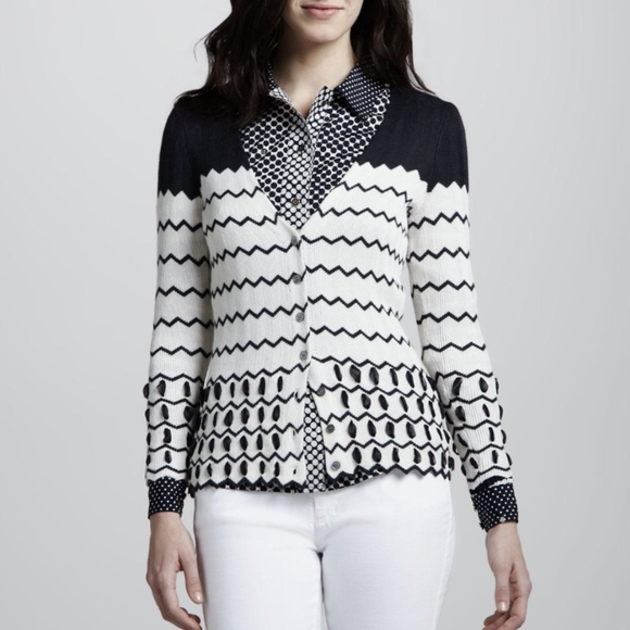 Tory Burch Sweaters - TORY BURCH silk cardigan sweater M L